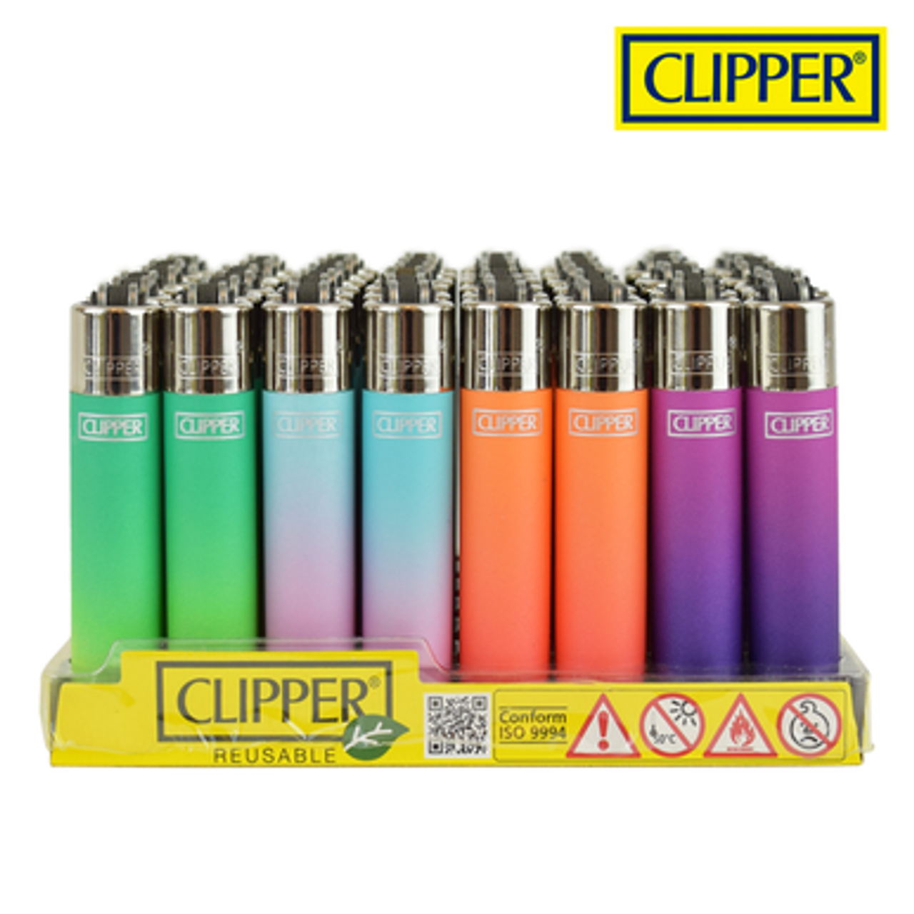 Clipper Metallic Gradient Lighters - 48ct