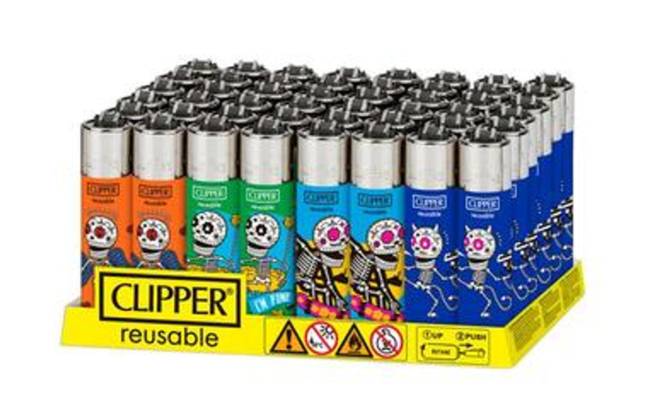 Clipper Skulls Lighters - 48ct