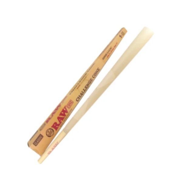 Raw Classic Natural Unrefined Hemp Challenge Pre-Rolled Cone 24", Sold Individually 30/Case
