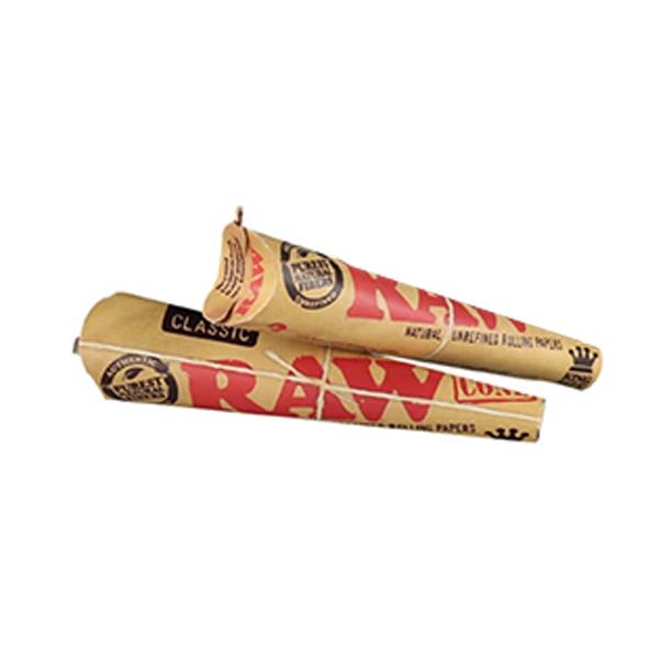 Raw Classic Natural Unrefined Hemp Pre-Rolled Cones King Size Pack/3