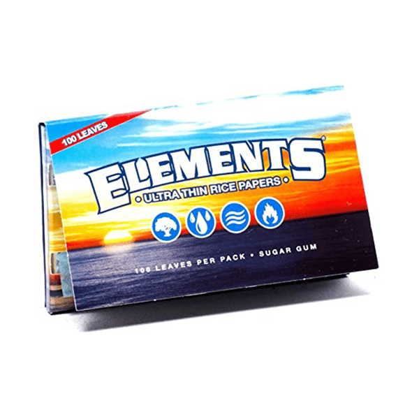 Elements Ultimate Thin Rice Rolling Papers Single Wide, Pack/100