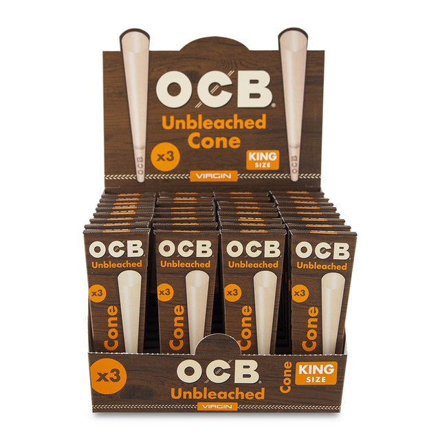 OCB Virgin Unbleached King Size Cones - 32ct
