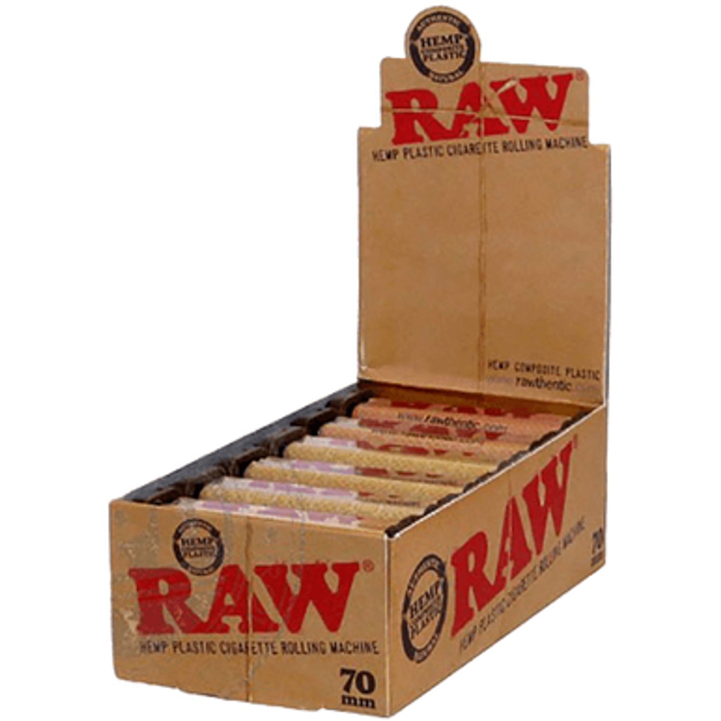 Raw Hemp Plastic 70mm Rolling Machine - 12ct