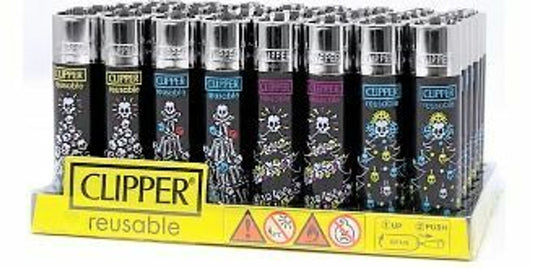 Clipper Christmas Skulls Lighters - 48ct