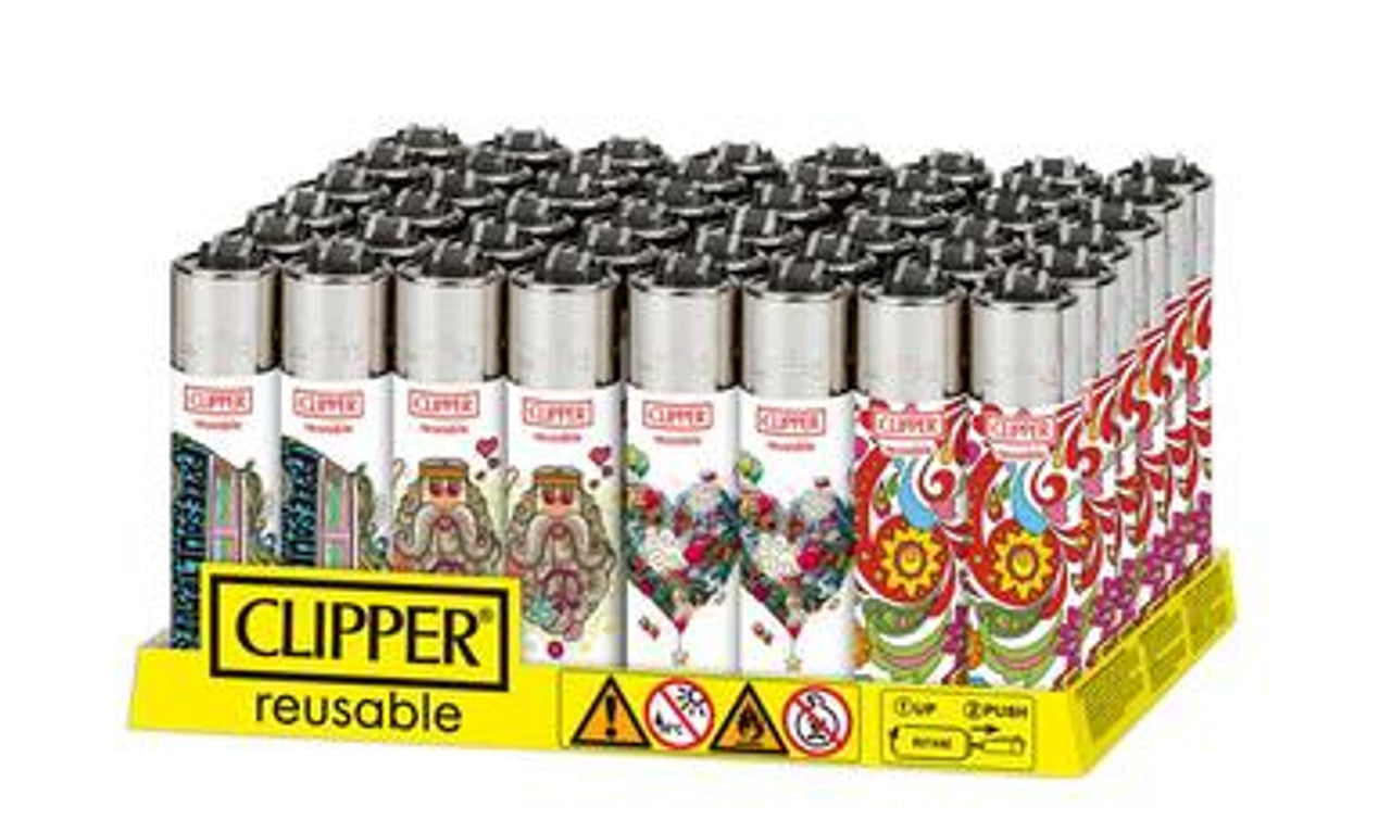 Clipper Hippie Lighters - 48ct