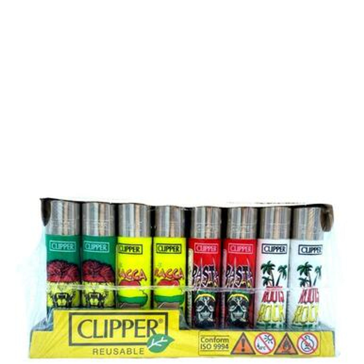 Clipper Rasta Series Lighters - 48ct