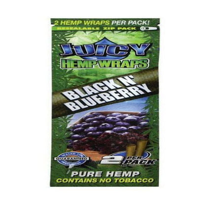 JUICY JAY HEMP WRAPS 2X BLACK N BLUEBERRY TWIST PACK/2 BOX/25