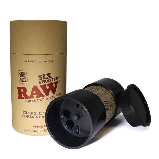 Raw Six Shooter Variable Quantity King Size Cone Filler 36/Case