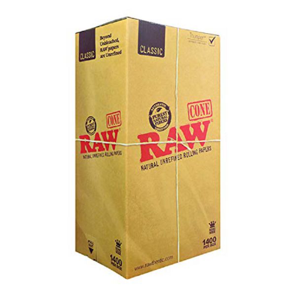Raw Classic Natural Unrefined Hemp Pre-Rolled Cones King Size Box