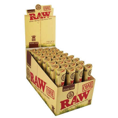 Raw Organic Natural Unrefined Hemp Pre-Rolled Cones King Size Pack/3