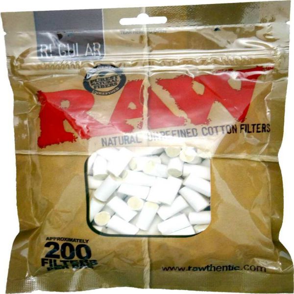 Raw 100% Cotton Filters, Bag/200