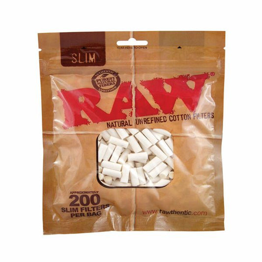 Raw 100% Slim Cotton Filters, Bag/200