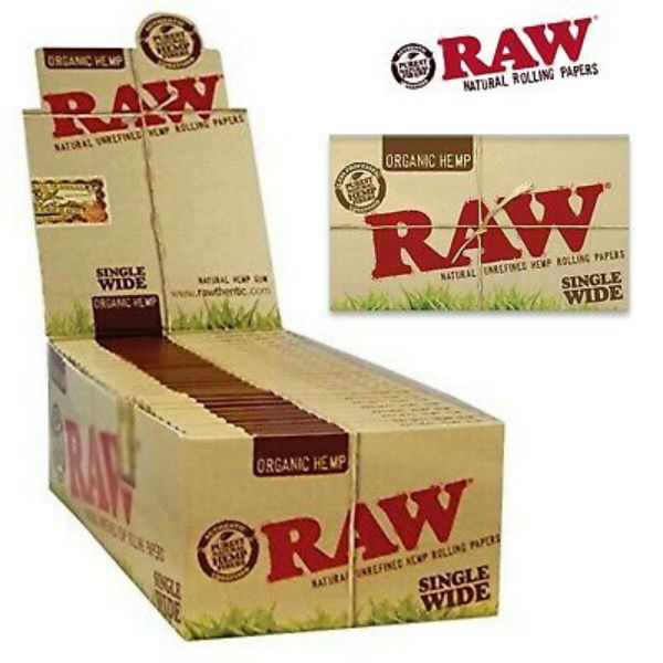 Raw Single Wide Organic Hemp 25Ct  Case/24