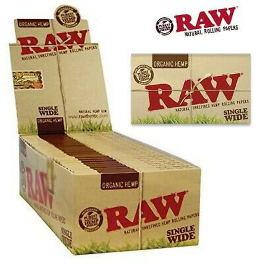 Raw Single Wide Organic Hemp 25Ct  Case/24