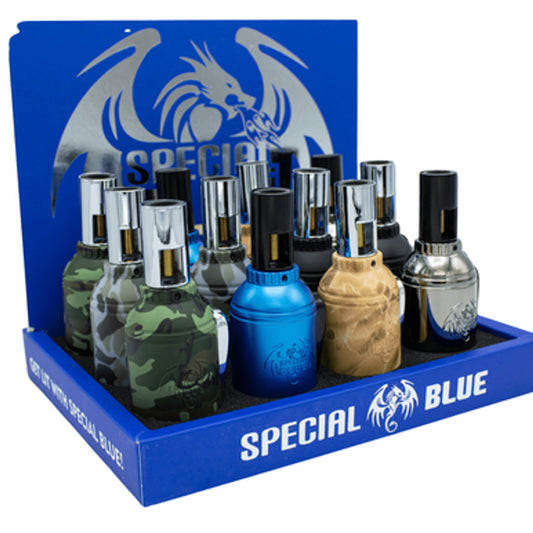 Special Blue Grenade Torch Lighters - 12ct
