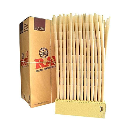 Raw Classic Natural Unrefined Hemp Pre-Rolled Cones King Size Box
