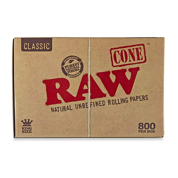 Raw Classic Natural Unrefined Hemp Pre-Rolled Cones King Size Box