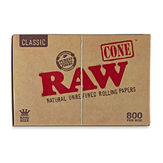 Raw Classic Natural Unrefined Hemp Pre-Rolled Cones King Size Box