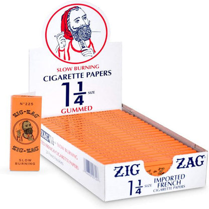 Zig Zag Cig Paper 1/4 Slow Burning Gummed Case/25
