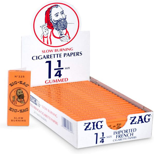 Zig Zag Cig Paper 1/4 Slow Burning Gummed Case/25