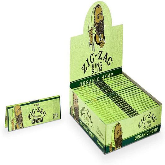 Zig Zag Organic Hemp King Slim Sz Cig Papers 25/Case