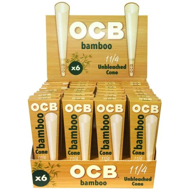 OCB BAMBOO CONE 1 1/4  6PACK 24/CASE