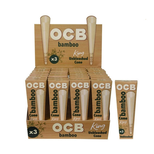 OCB Bamboo Cone King 3Pack 24/Case