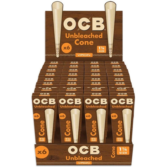 OCB Virgin Unbleached 11/4 Cones - 32ct