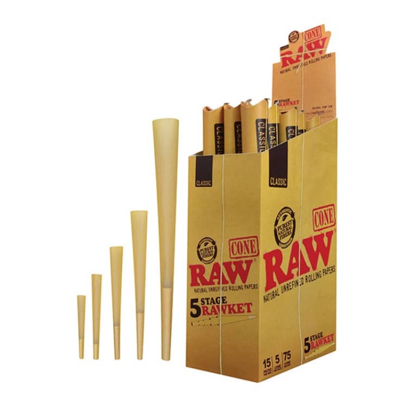 RAW Classic 5 Stage Rawket Cones - 15ct