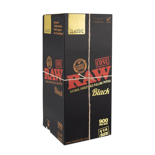 RAW Black 1 1/4 Cones - 900ct