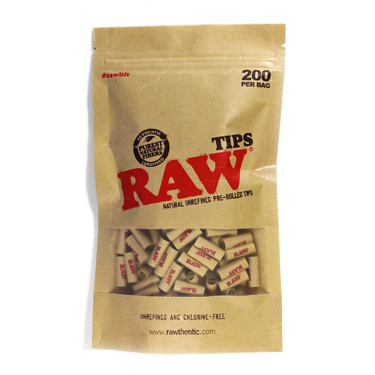 Raw Pre-Rolled Unbleached Tips, Bag/200 20/Case