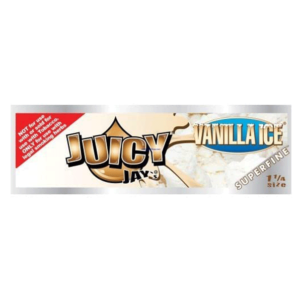 Juicy Jay Super Fine Vanilla Ice Rolling Papers 1 1/4 Size, Pack/32