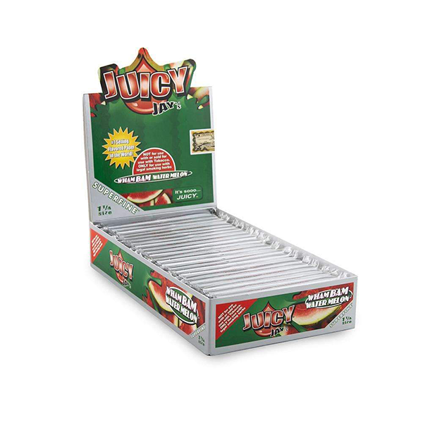 Juicy Jay Super Fine Wham Bam Watermelon Rolling Papers 1 1/4 Size, Pack/32