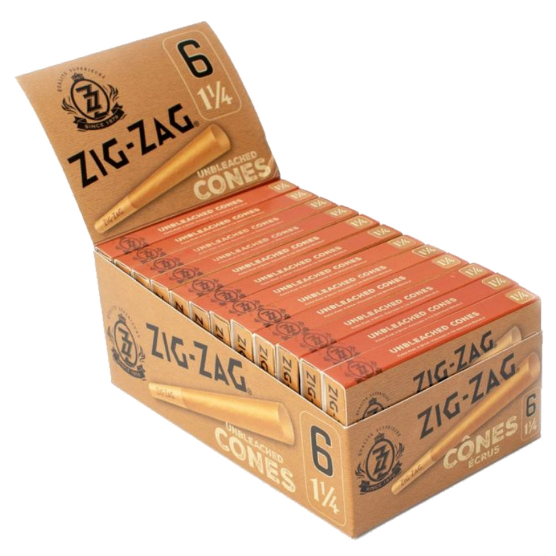 Zig Zag Unbleached 11/4 Pre Rolled Coned - 24ct